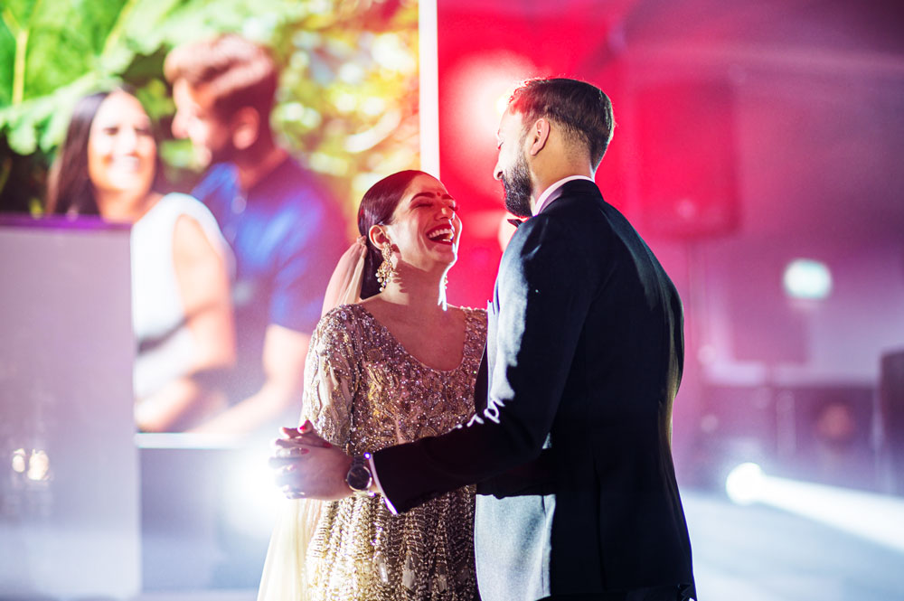 couples first dance at supreme banqueting suite