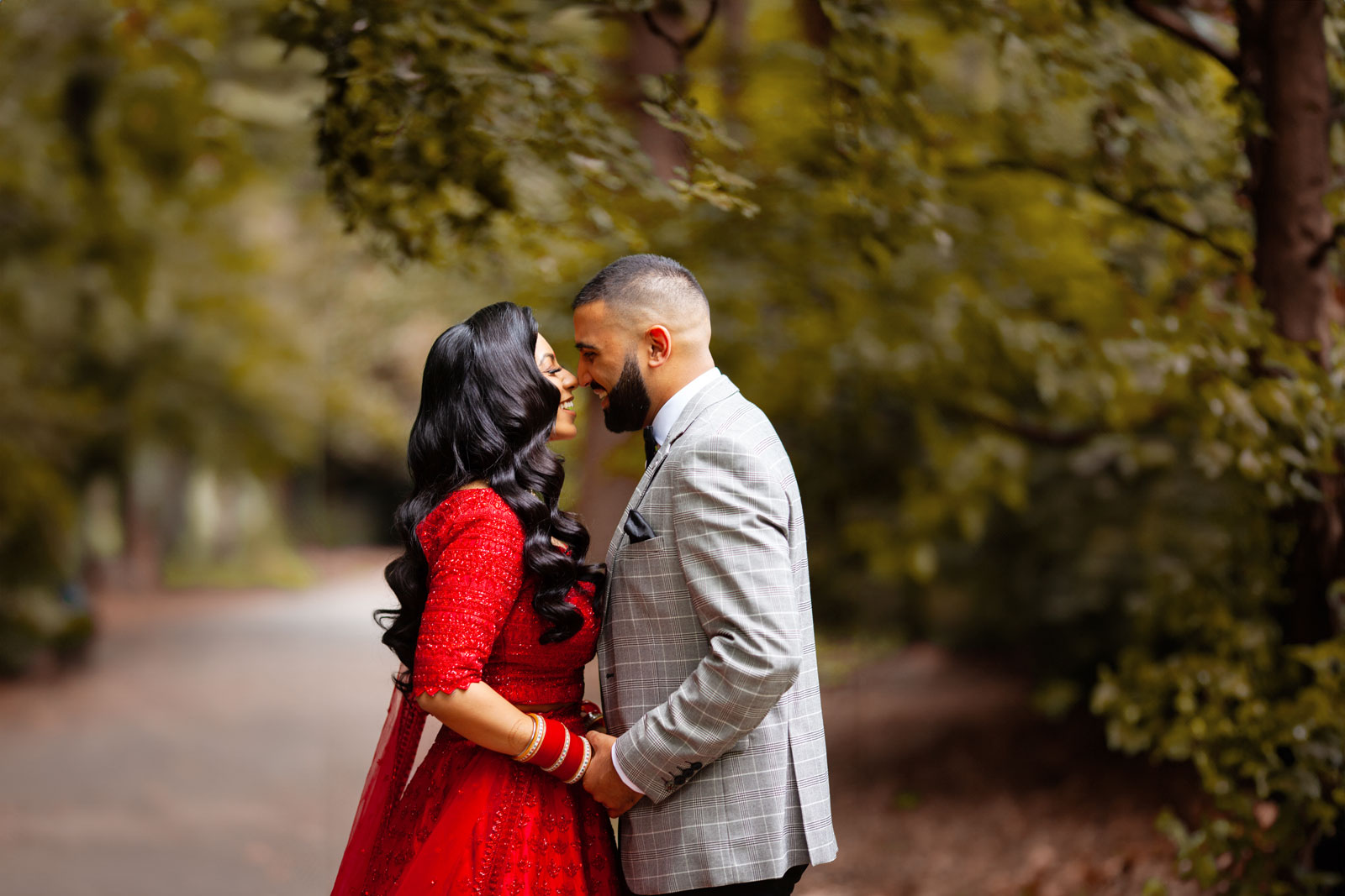 Asian Wedding Photography in the Park Woods