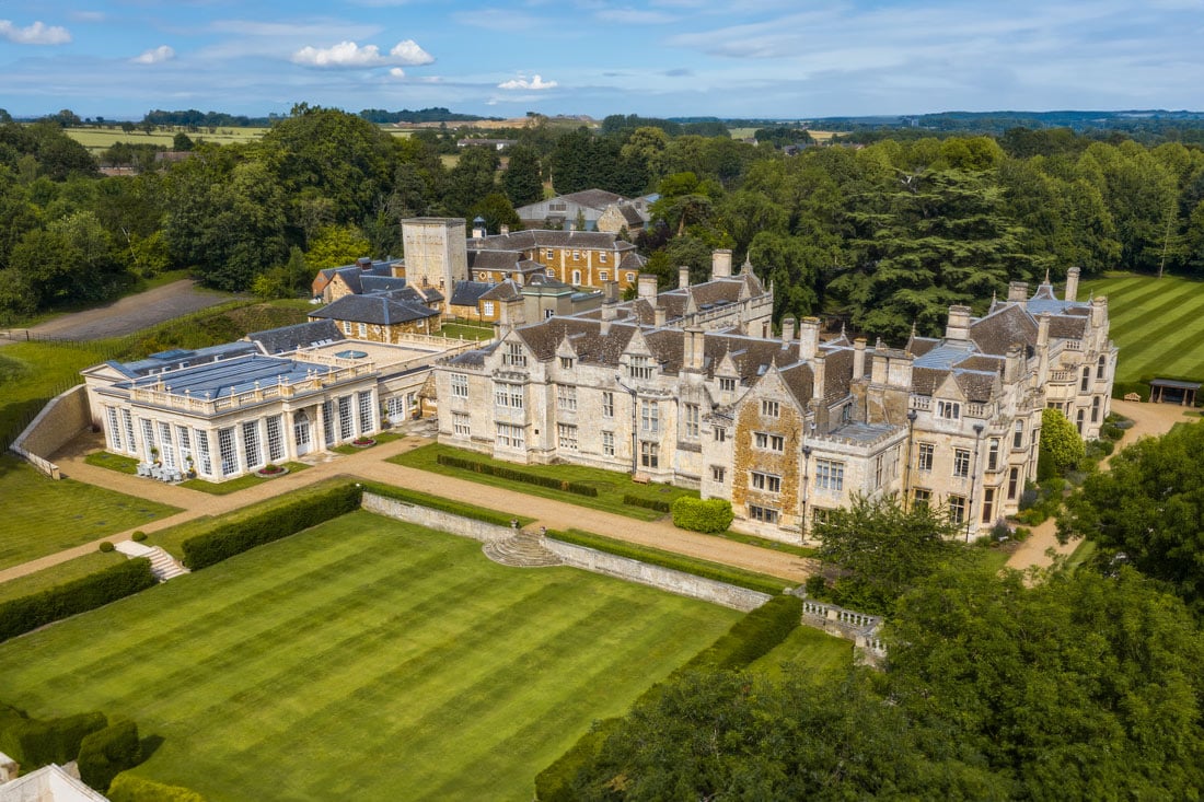 Rushton-Hall-Asian-Wedding-Reception-Venue-aerial